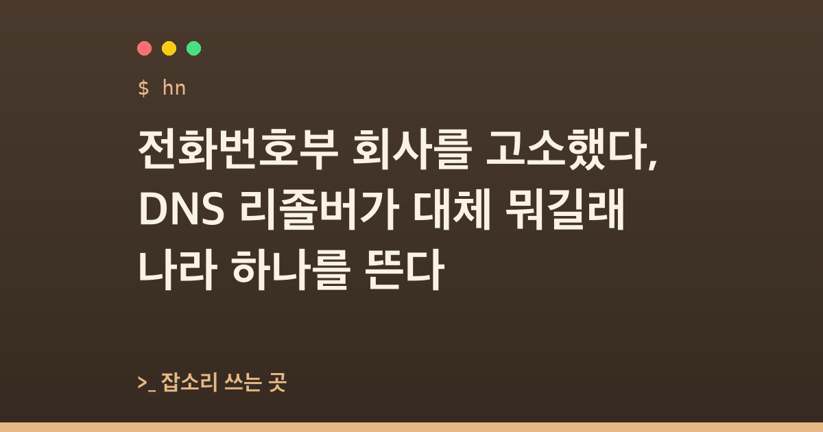 전화번호부 회사를 고소했다, DNS 리졸버가 대체 뭐길래 나라 하나를 뜬다